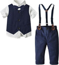 Boys Elegant Suit Set by SANGTREE with Removable Suspenders