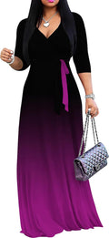 Elegant Plus Size Maxi Dresses for Women Featuring 3/4 Sleeves
