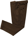 Mens Vintage Tweed Dress Pants with Herringbone Pattern Slacks