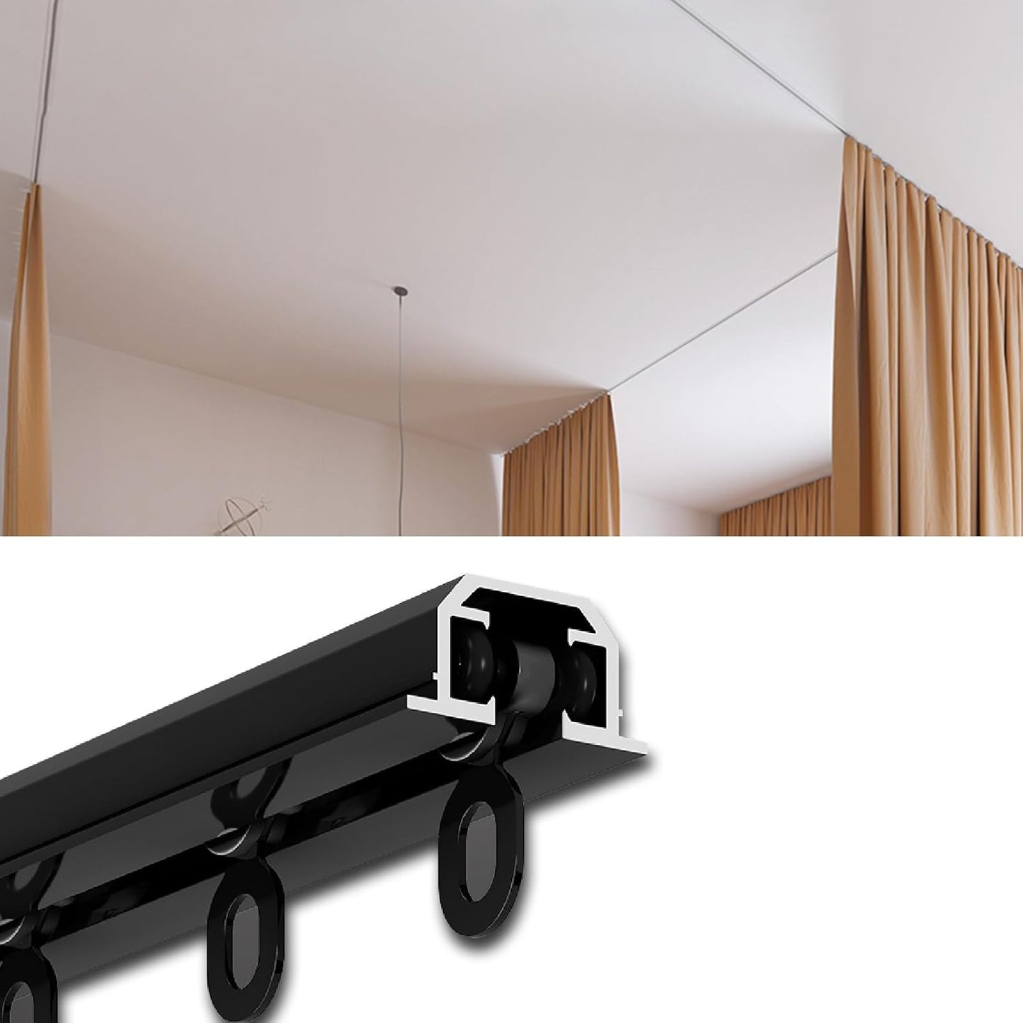 Blackout Ceiling Curtain Track System - UrbanUp