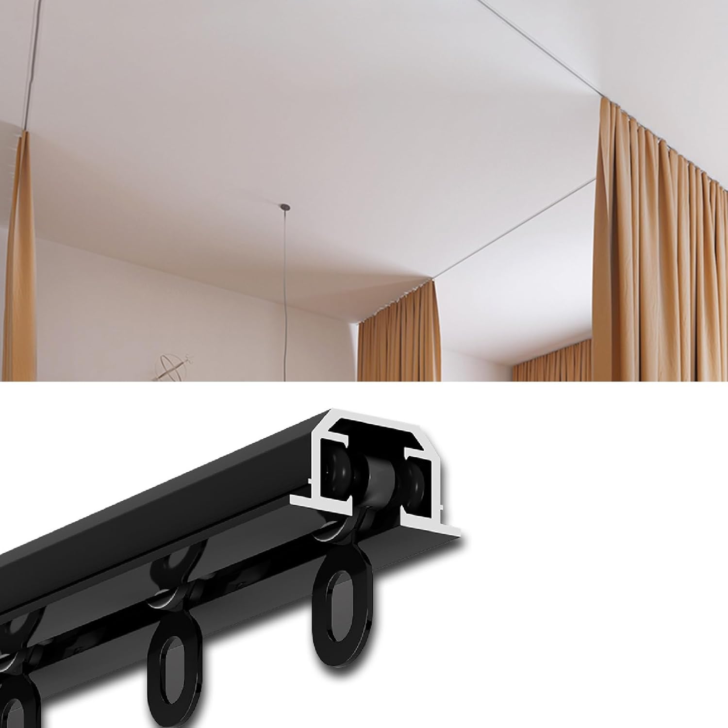 Blackout Ceiling Curtain Track System - UrbanUp