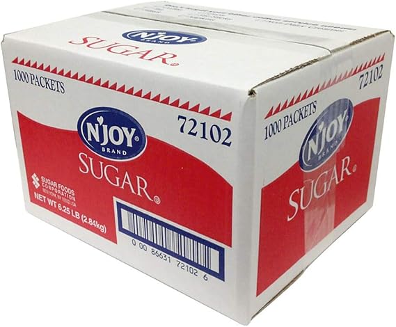 N'Joy Sugar Packets Box of 1000 Perfect for Sweetening Beverages
