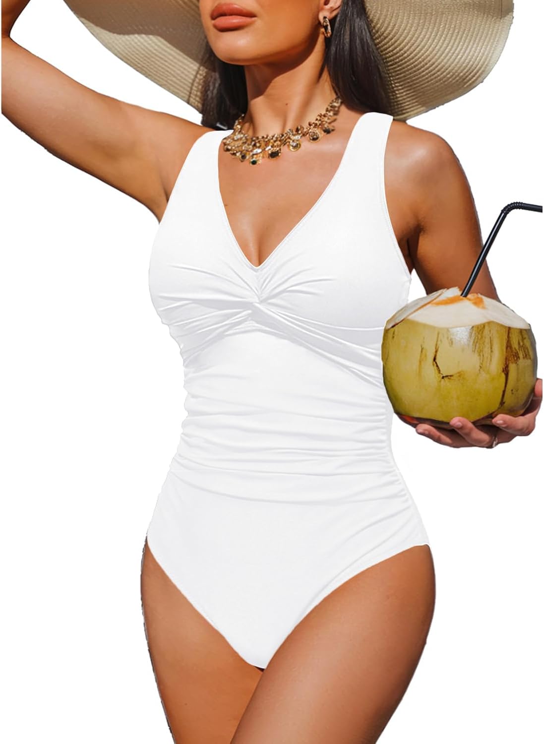 Holipick Women Tummy Control One Piece Swimsuit for Elegance