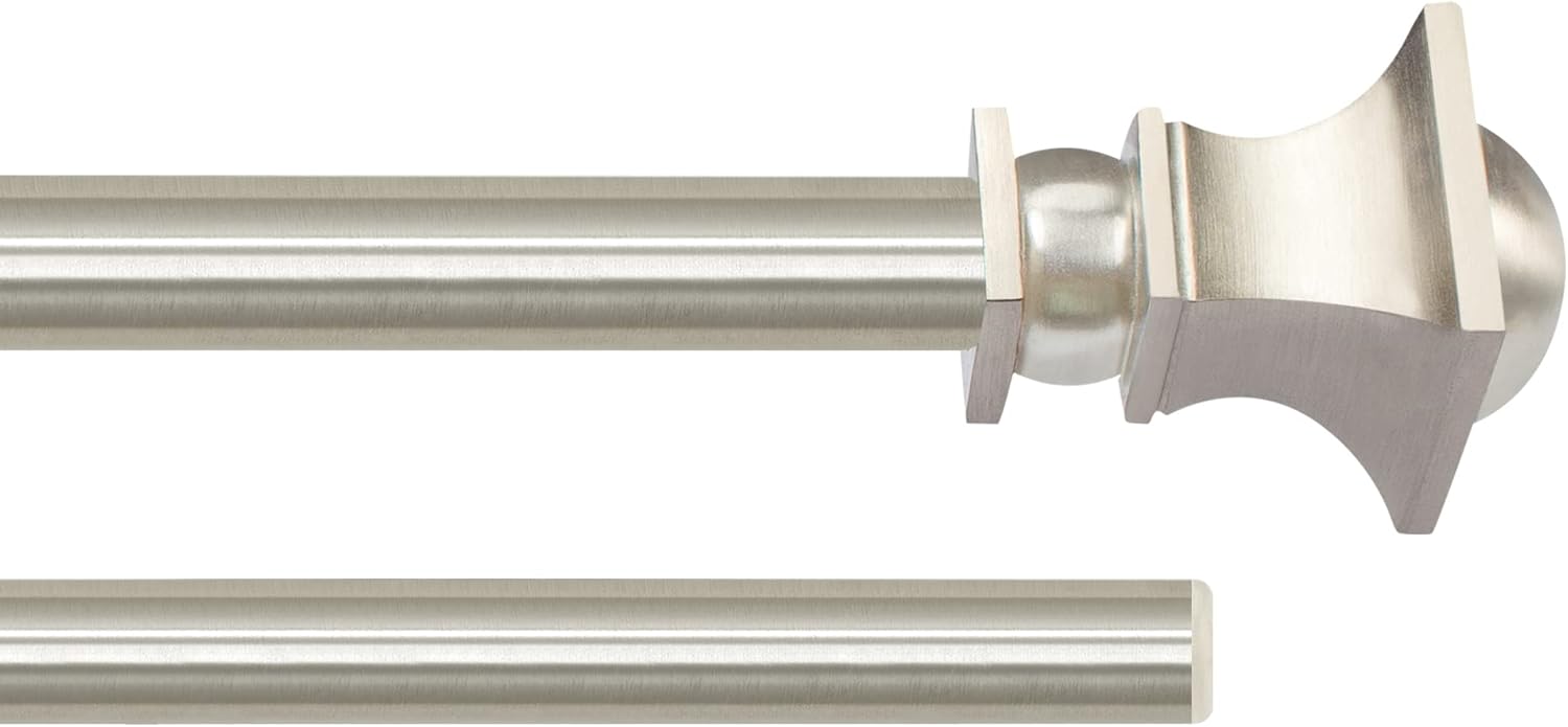 Adjustable Double Curtain Rod 72-144 Satin Silver - Stylish Dressing Solution