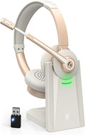 Wireless Headset with Mic for Work - Dual-Bluetooth Office Headset