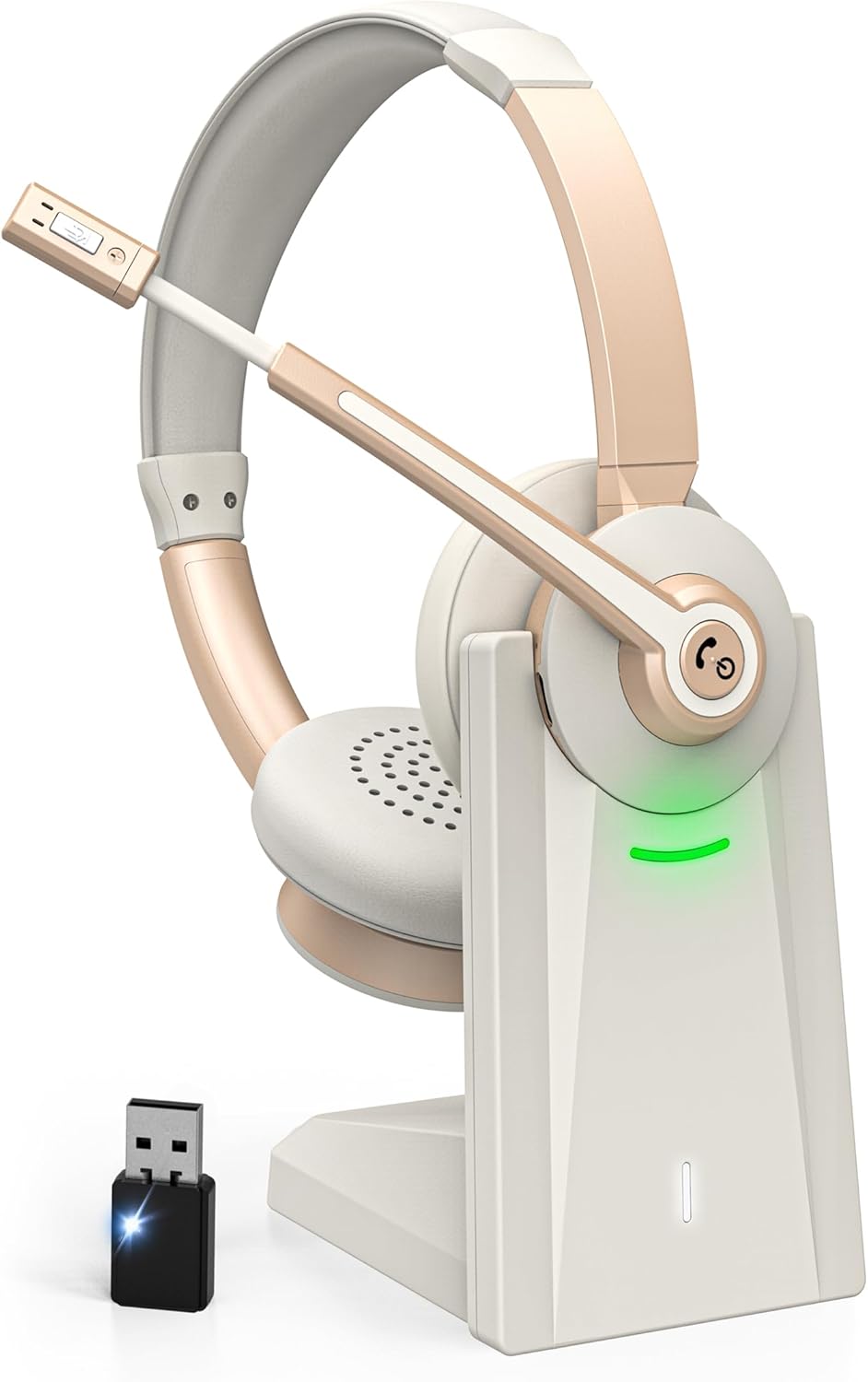 Wireless Headset with Mic for Work - AI Noise Canceling Tech