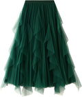 A-Line Fairy Tulle Layered Midi Skirt - Flowy Ruffle Style