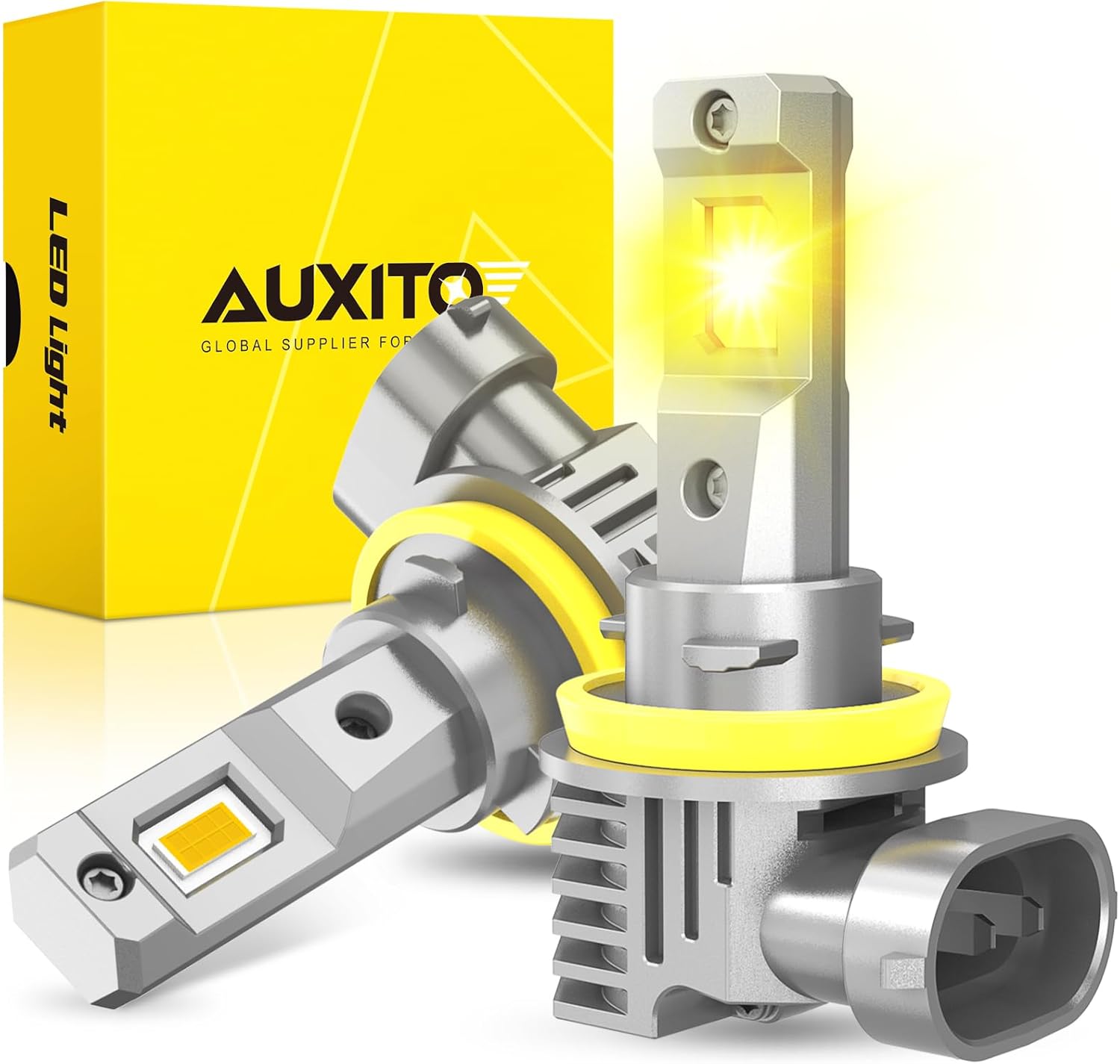 AUXITO H11 LED Yellow Fog Light Bulbs for Enhanced Visibility