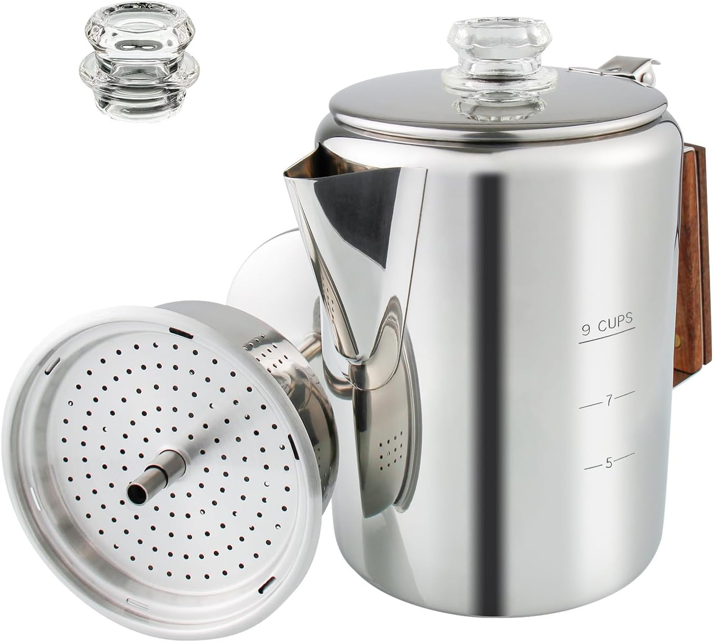 Stainless Steel Coffee Percolator - NO Aluminum or Plastic