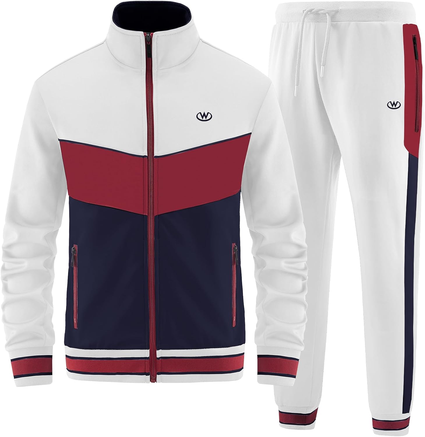 Men's Casual Tracksuit Set with Full Zip Jacket and Sweatpants
