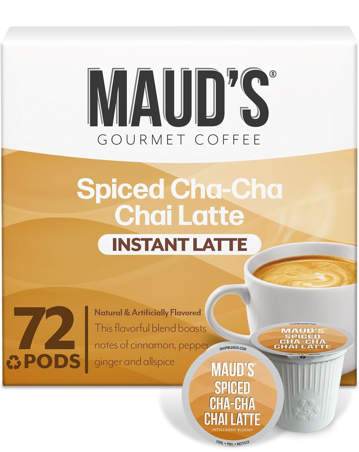 Maud's Chai Tea Latte Pods - Gourmet Blended Tea for K Cups
