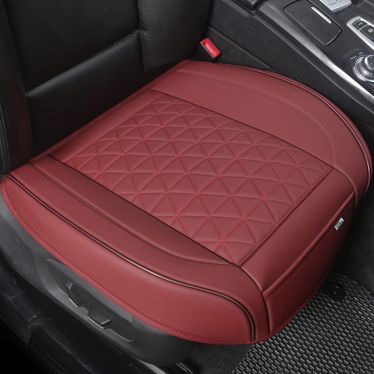 Luxury Faux Leather Car Seat Covers for Front Seats - Burgundy