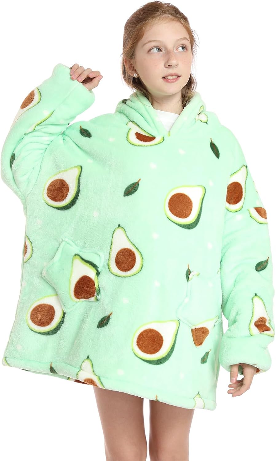 Cozy Kids Hooded Blanket - Super Soft Avocado Green