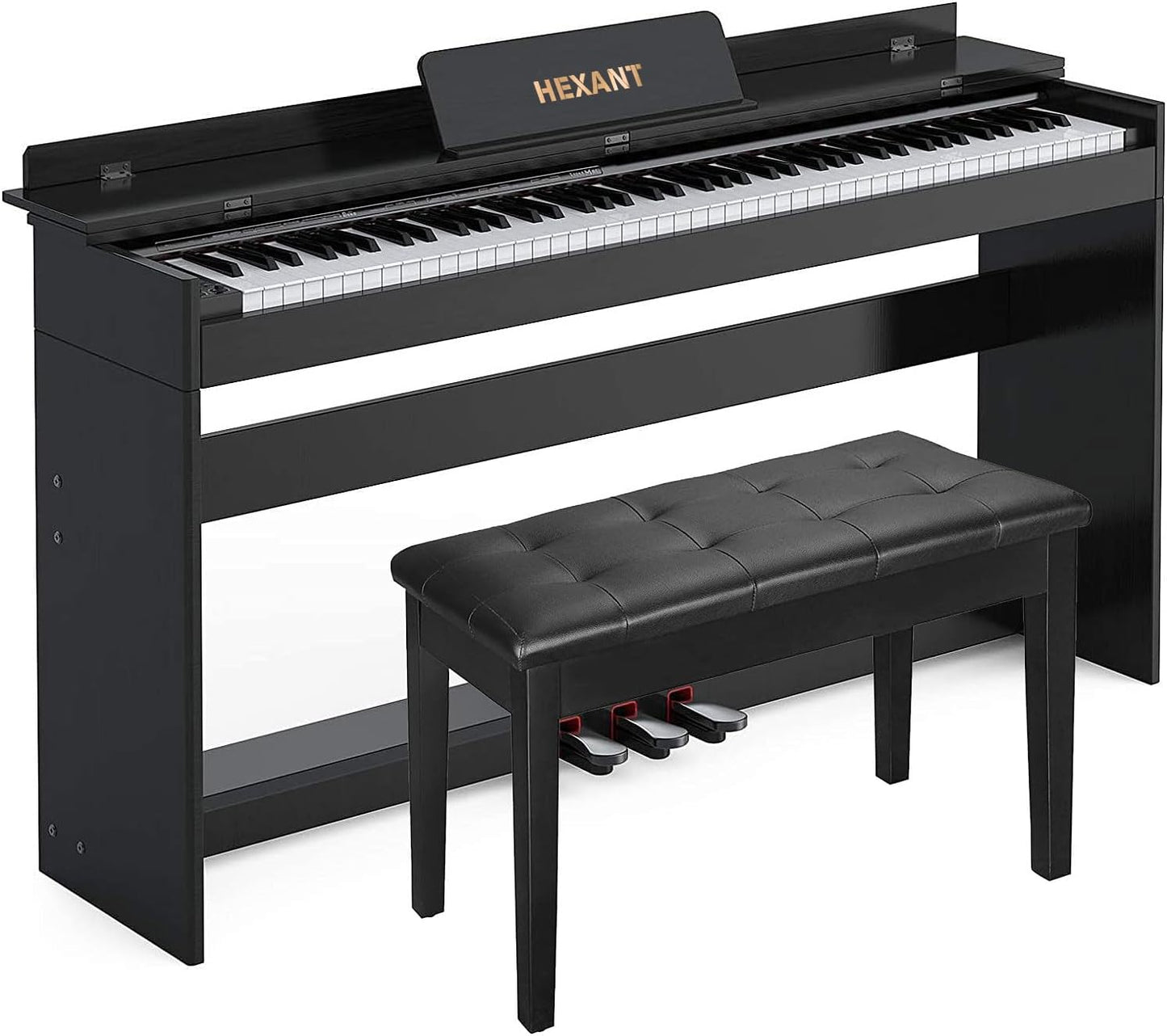 88-Key Weighted Digital Piano with 3 Pedals - HEXANT