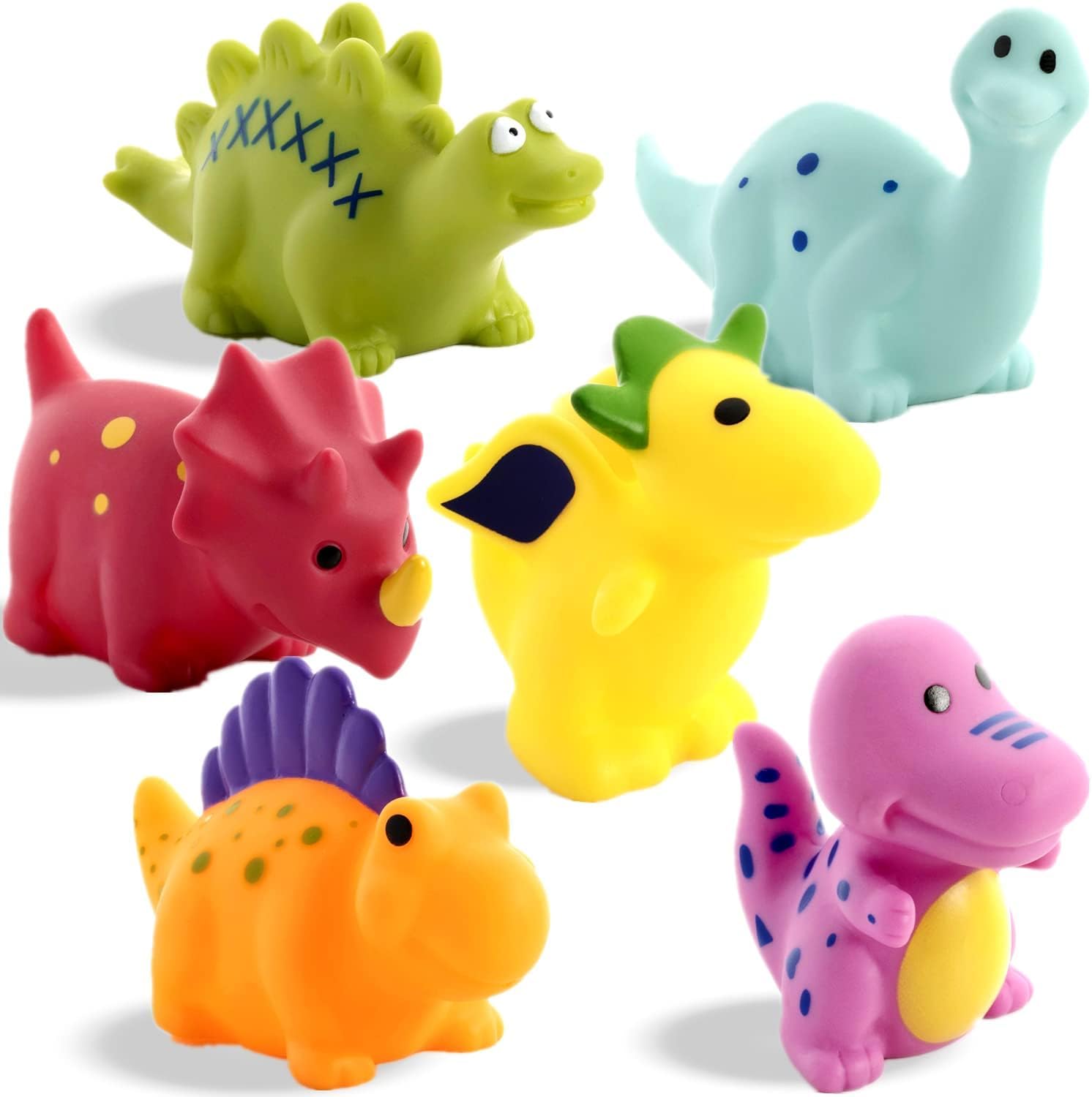 No Hole Dinosaur Bath Toys Set 6 Pcs