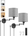 Plug in Wall Sconces with Remote Control - Dimmable, Color Adjustable