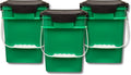 4 Gallon Square Food Grade Buckets Pack of 3 (Green) - Stackable