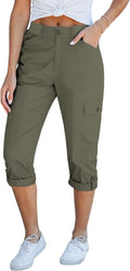 Cargo Capri Pants for Women High Waisted Relaxed Fit - Utility Style
