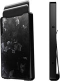 Magnetic Thumb Swipe Wallet Forged Carbon Black - Slim Aluminum Wallet