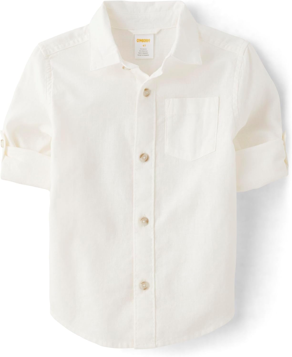 Boys' Long Sleeve Linen Button Up Shirt for Spring Style