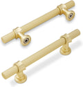 3-3/4 in Knurled Brushed Gold Cabinet Pulls 10 Pack - Solid Hardware
