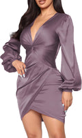 LightlyKiss Women's Twist Front Wedding Guest Dress - Flattering Midi