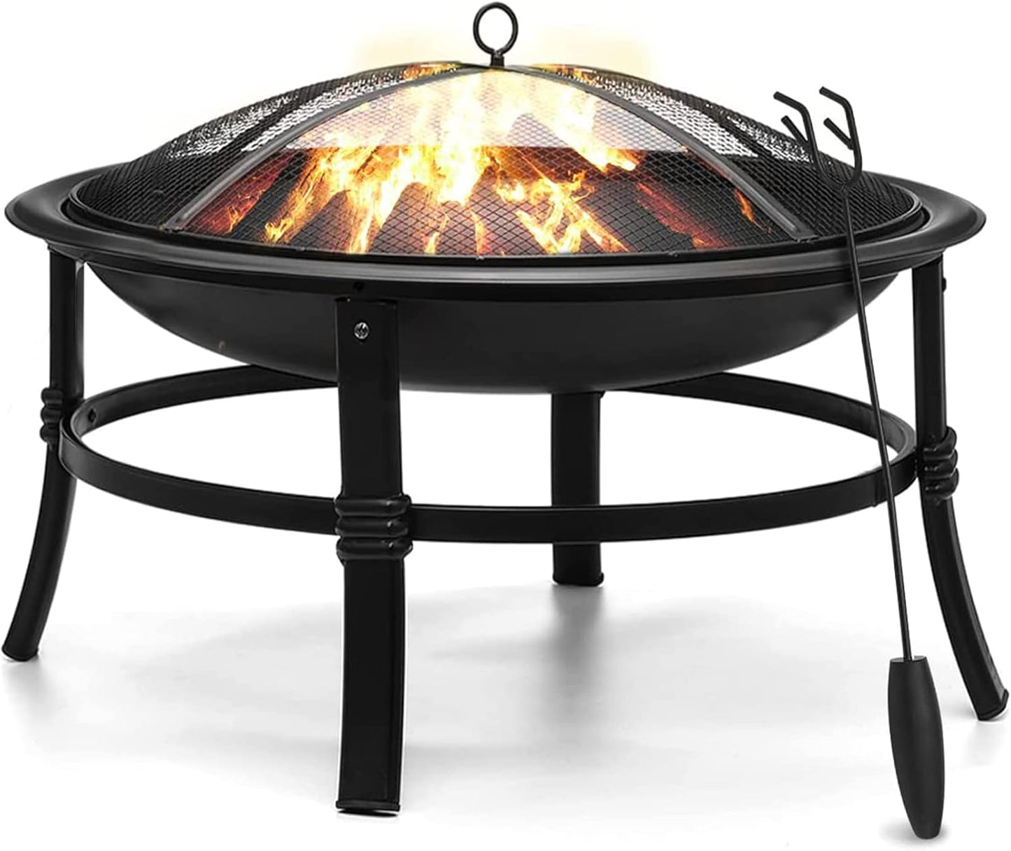 SINGLYFIRE 26 Inch Fire Pit for Outdoor Wood Burning Fun