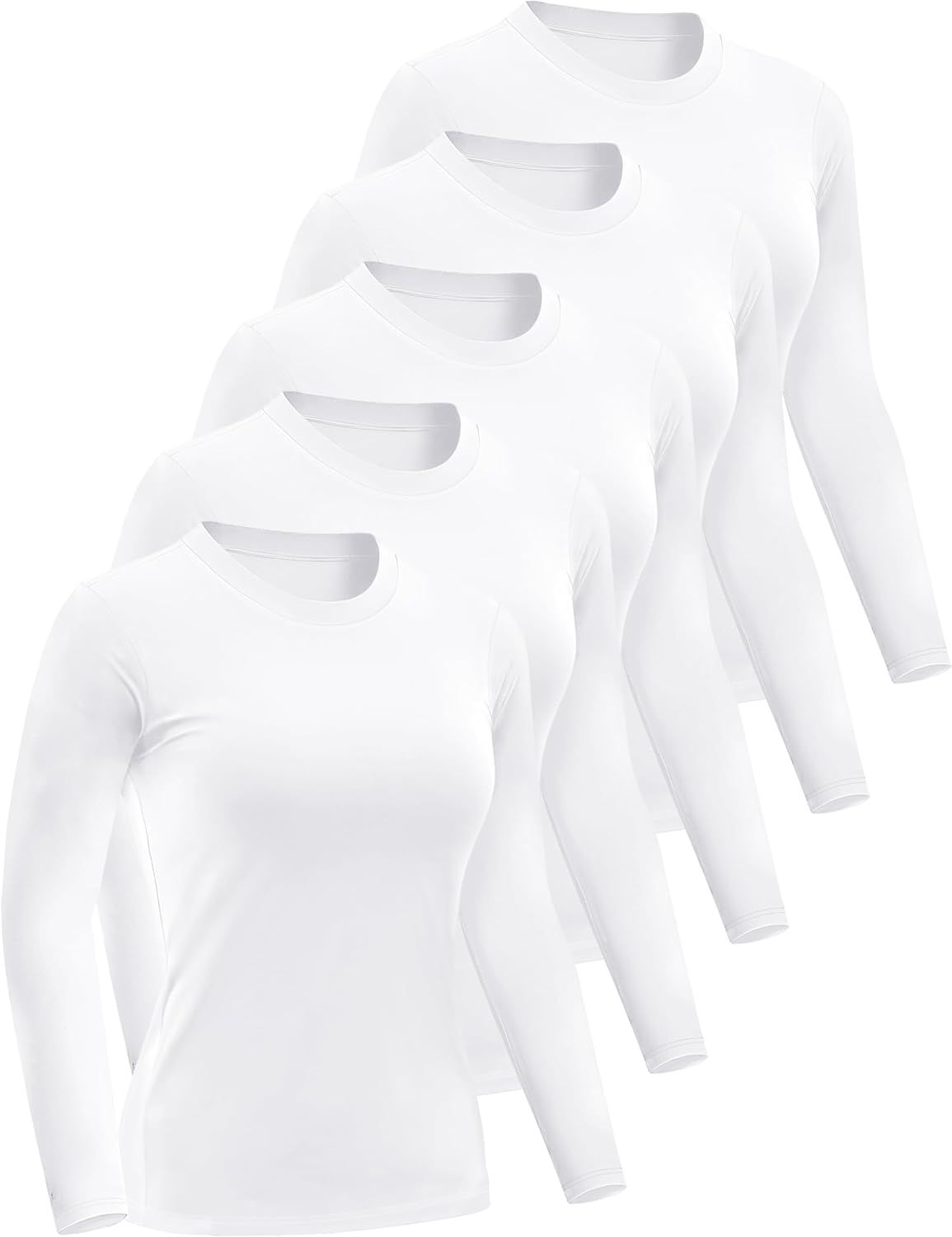 Womens Long Sleeve Basic Shirts for Gym Workout and Layering