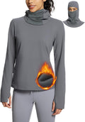 Thermal Long Sleeve Women Shirt with Balaclava - Warm Fleece Base