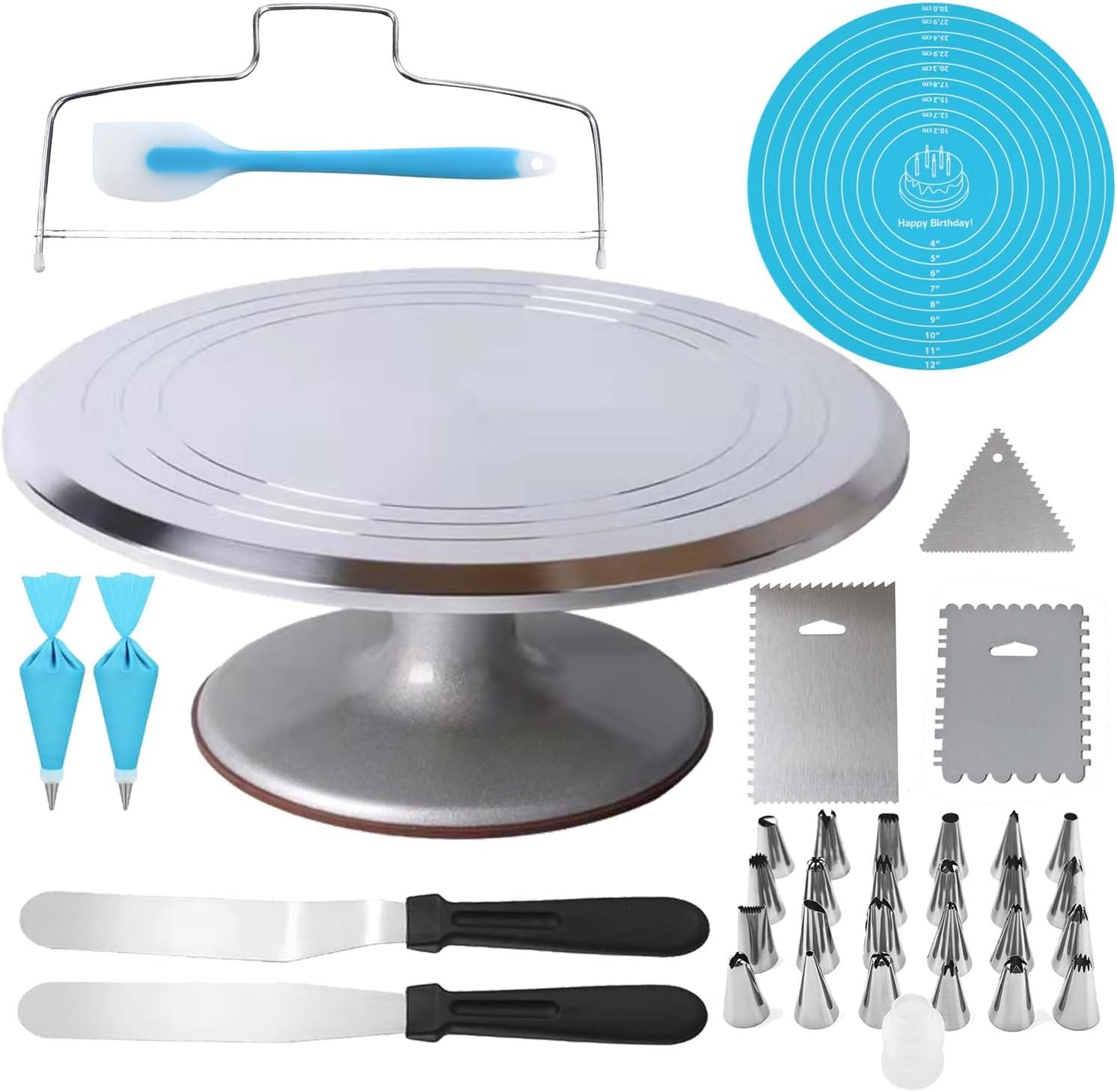 12 Inch Aluminium Alloy Revolving Cake Stand for Decorating