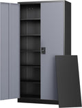 Letaya Metal Garage Storage Cabinets with Lock Door and Adjustable