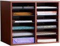 Safco Literature Organizer 12 Compartments - Adjustable Cherry Mailbox