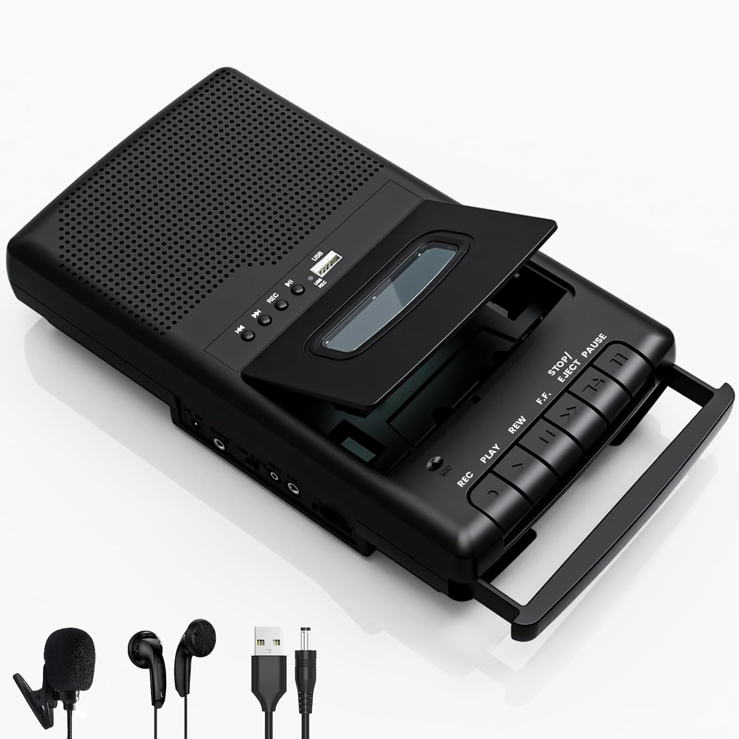 Cassette Players Recorder with USB Conversion and Built-in Mic