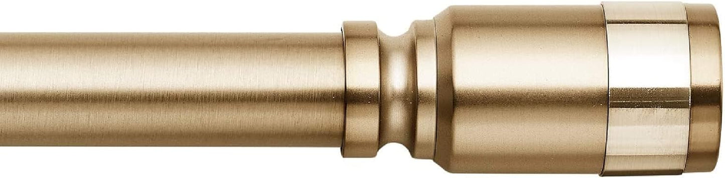 Adjustable 1 1/8 Curtain Rod Set, Warm Gold