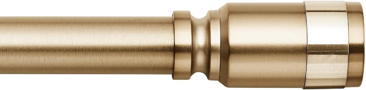 Adjustable 1 1/8 Curtain Rod Set, Warm Gold