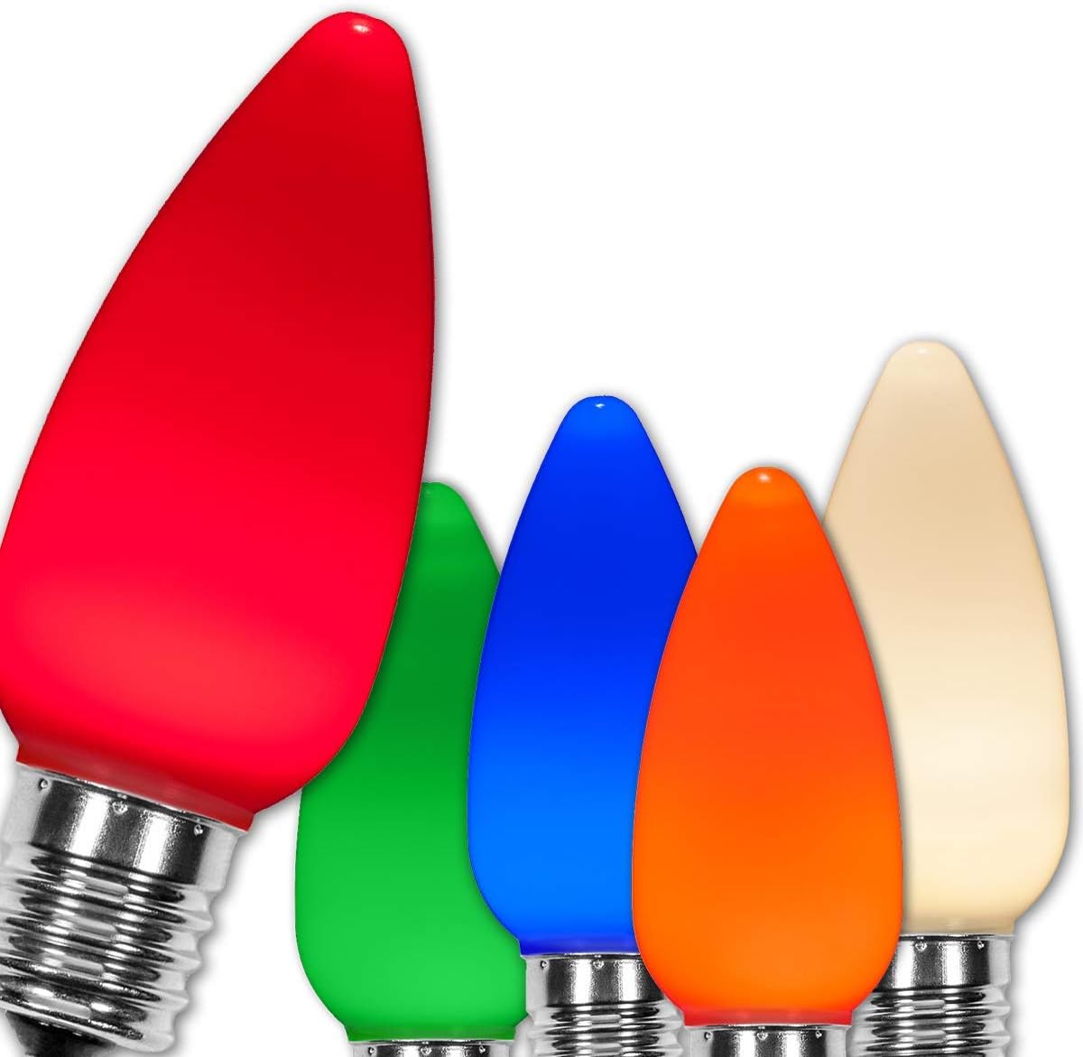 OptiCore C9 Multicolor LED Christmas Light Bulbs - 25 Pack