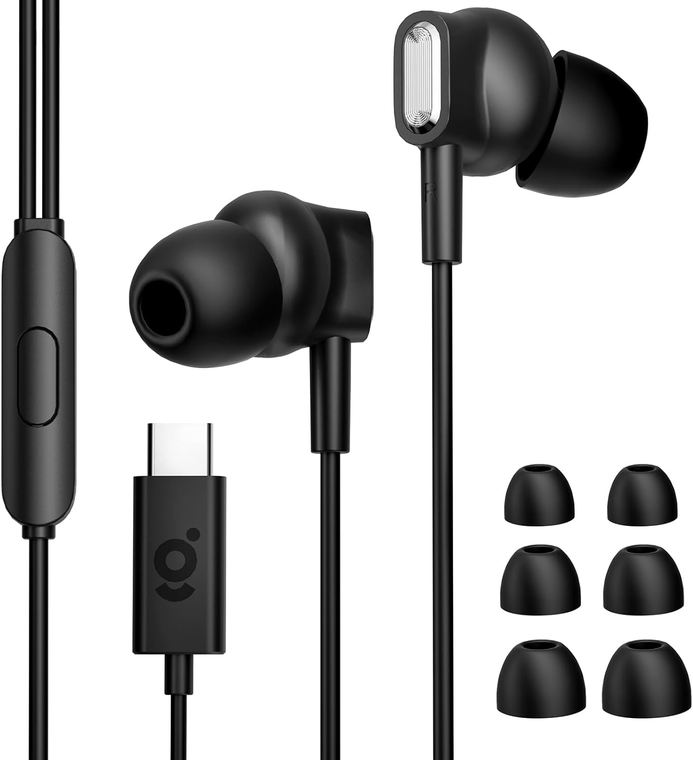 wegear USB C Earbuds | Mic & Controls | Galaxy & iPhone