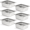 CURTA 6 Pack Hotel Pans for Food Storage and Serving Convenience