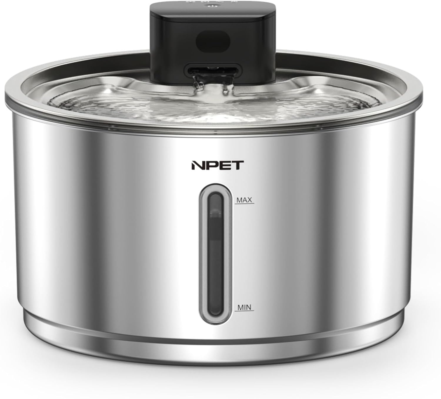 NPET Stainless Steel Wireless Cat Fountain for Hydration Needs