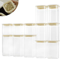 12pcs Square Glass Pantry Storage Containers with See Through Lids