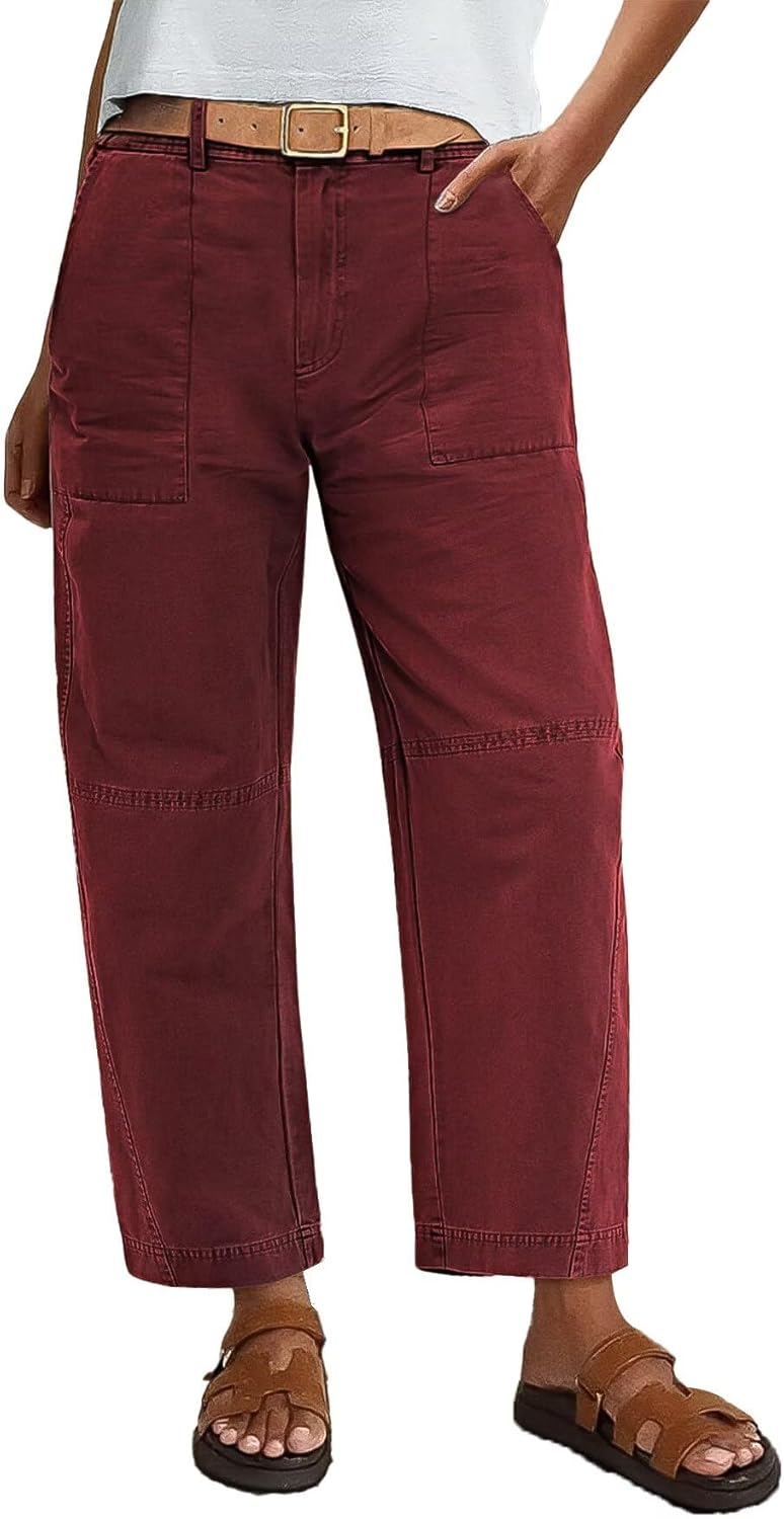 Flamingals Straight Wide Leg Jeans for Women with Pockets