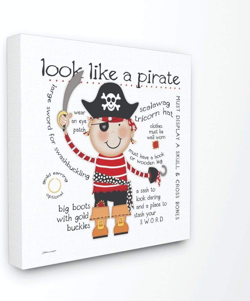 Look Like a Pirate Stretched Canvas Wall Art for Kids' Rooms