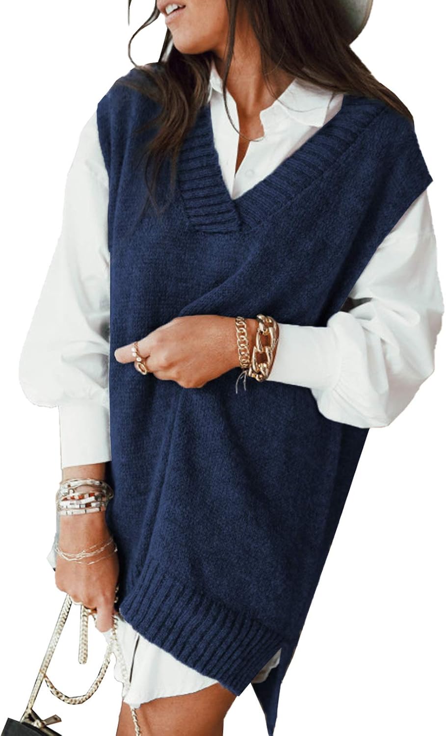 EVALESS Oversized Sweater Vest for Women - Stylish and Comfy