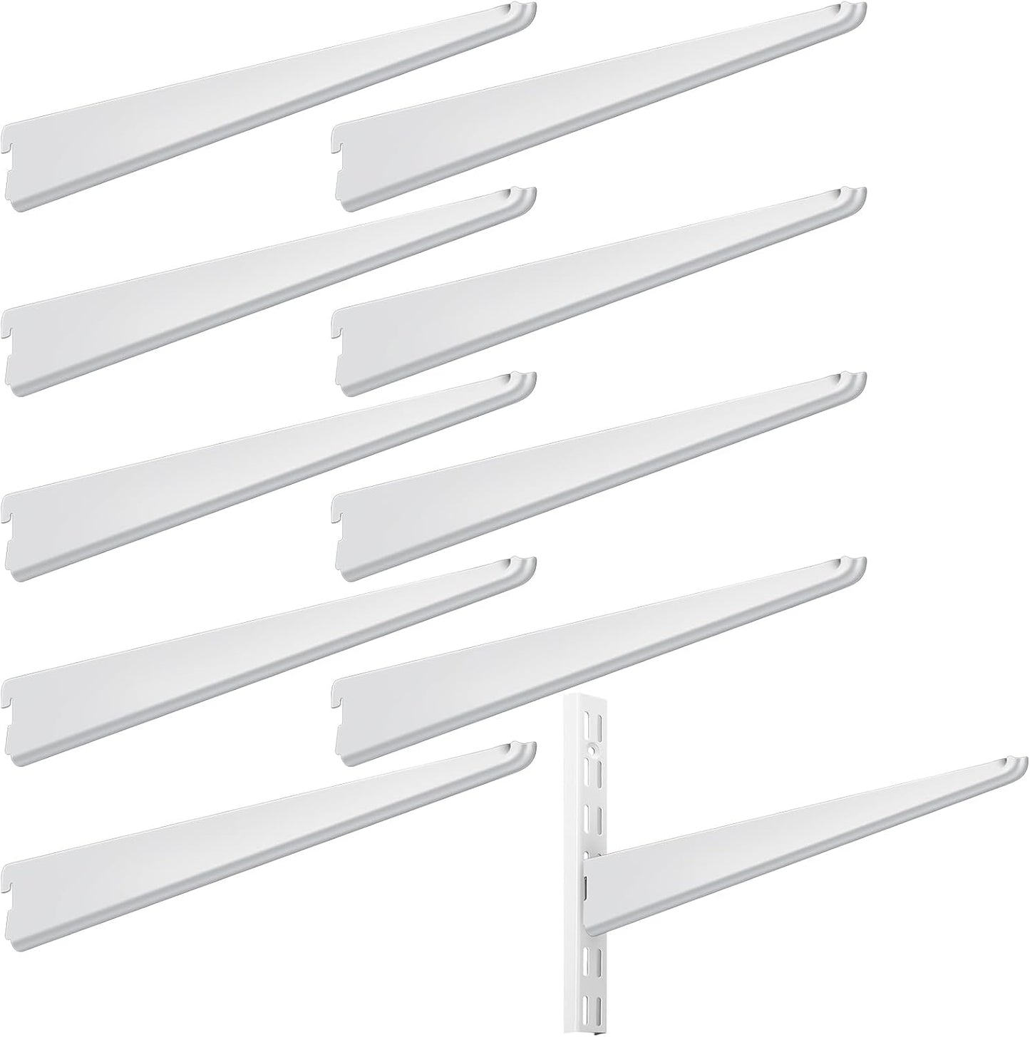 Adjustable Shelf Brackets for Double Track System - 10 Pack