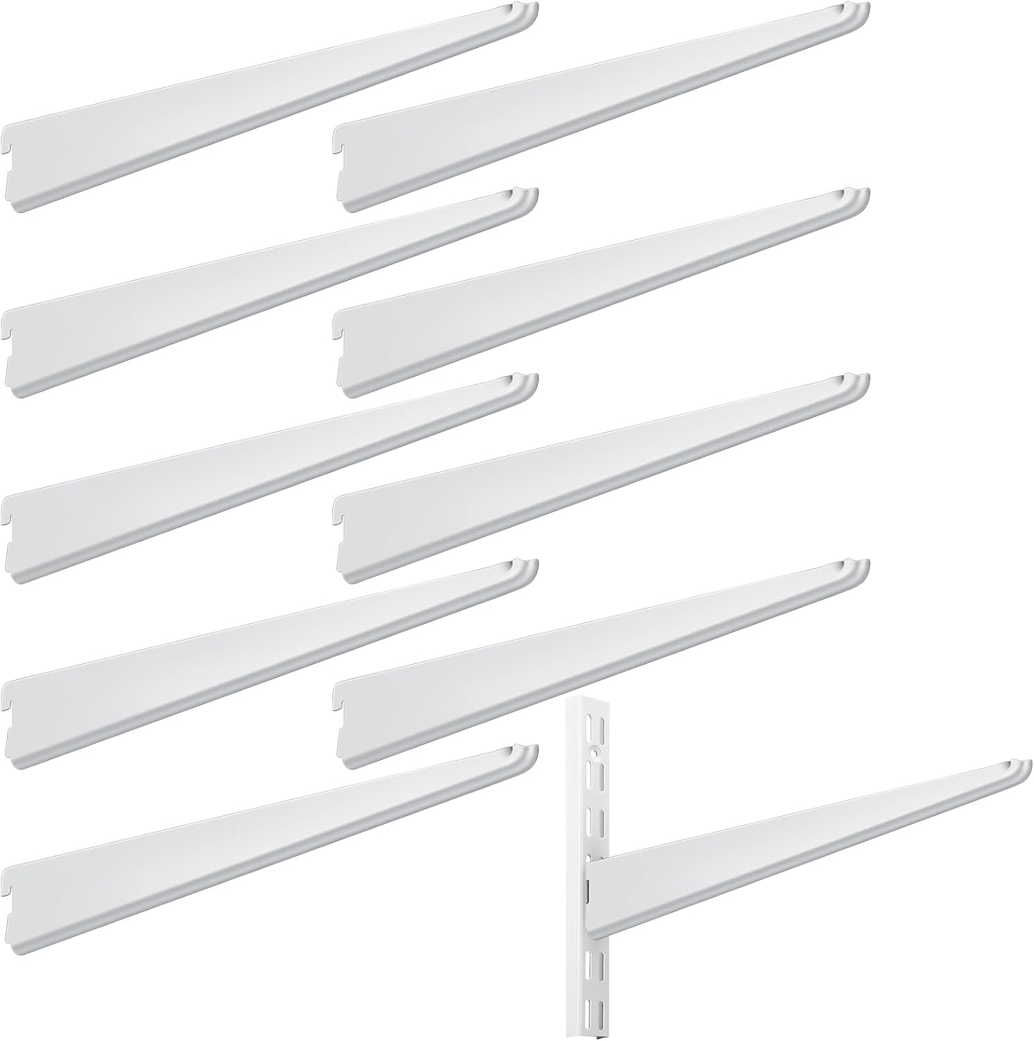Adjustable Shelf Brackets for Double Track System - 10 Pack