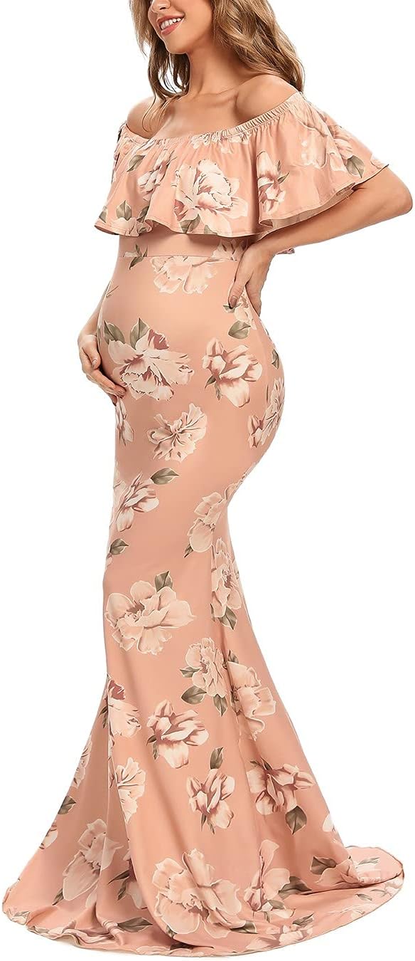 Elegant Off Shoulder Maternity Dress for Stunning Photoshoots