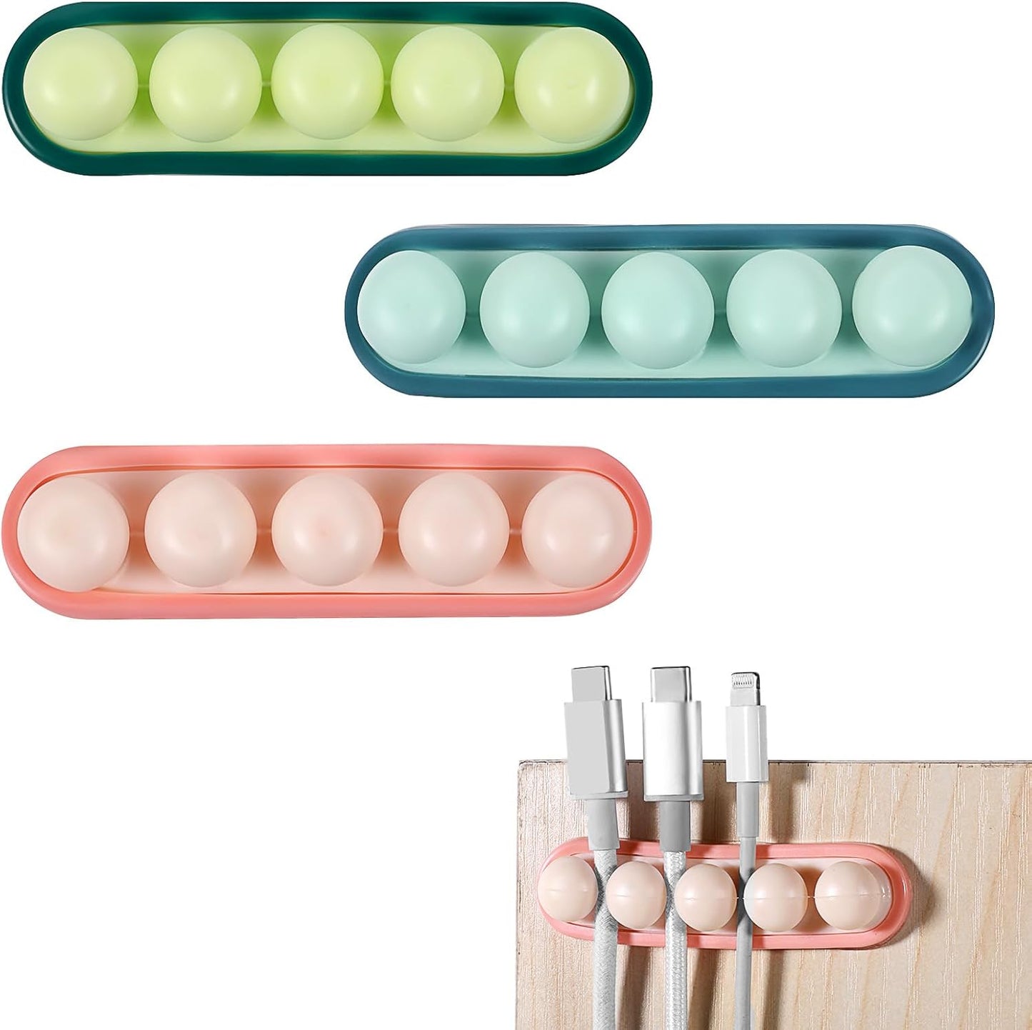 Colorful Self-Adhesive Cable Clips - Organize with Style!