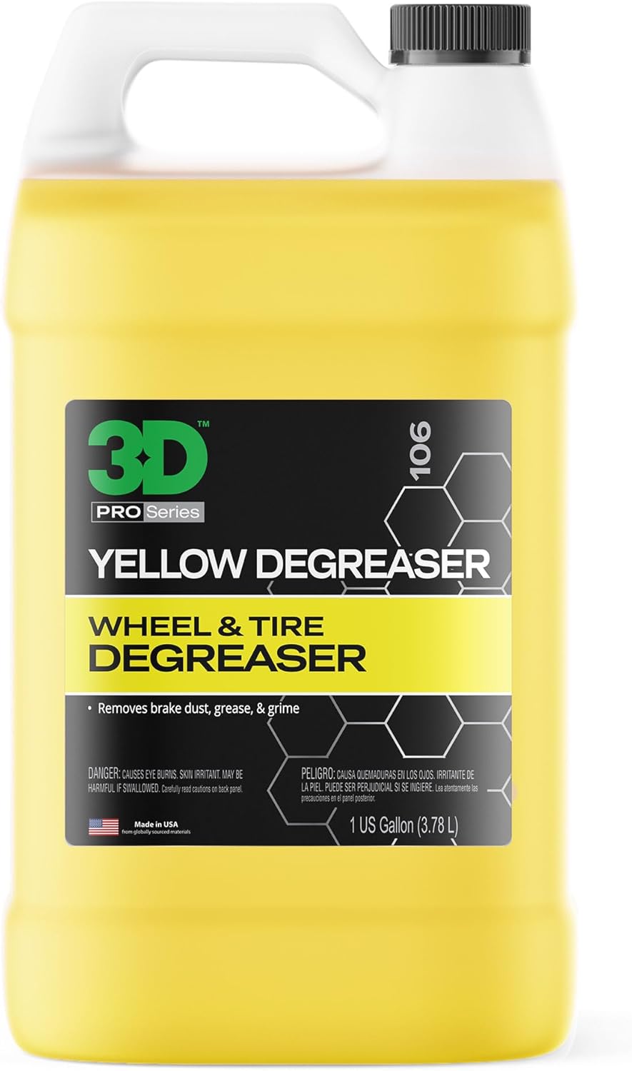 3D Yellow Degreaser for Wheels & Tires - 1 Gallon Cleaner Spray