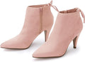 Womens Pointed Toe Heels Ankle Booties Kitten Stiletto - Comfortable