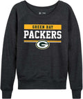 Green Bay Packers Women's Plus Size Charcoal Crewneck - Relaxed Raglan